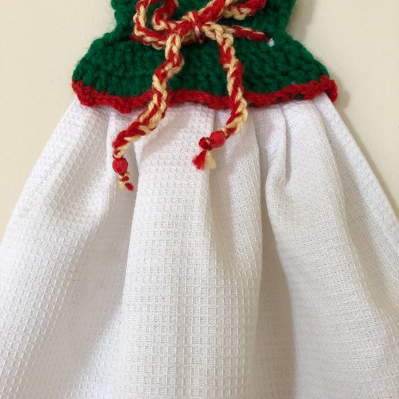 Crochet dress hand towel, Easter theme dish towel - Picture 6 of 10